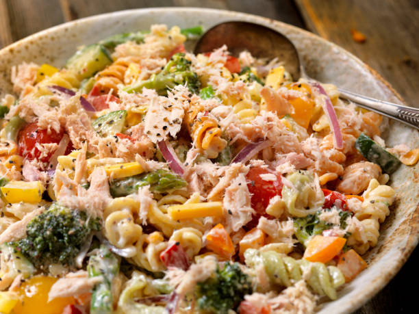 istock Creamy Tuna Pasta and Vegetable Salad 664768686