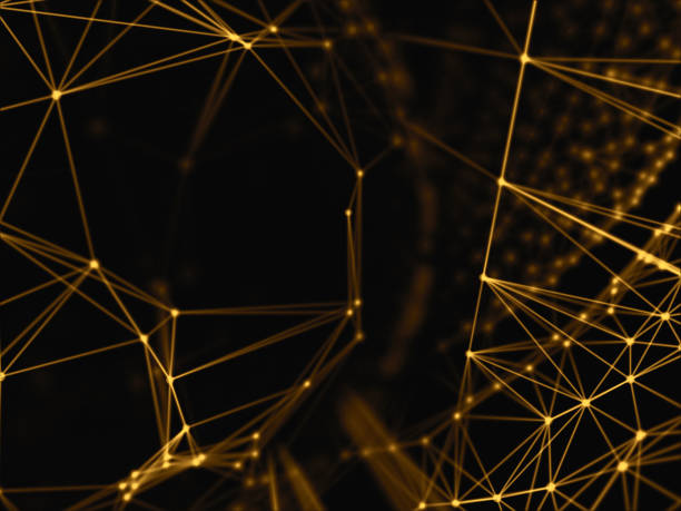 istock Abstract technology network mesh and destroy sphere cyber geometry orb and polygonal lines and dots. Futuristic Technology, digitally generated image, 3d rendering 664770868