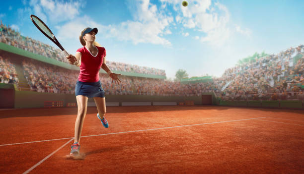 istock Tennis: Female sportsman in action 664771758
