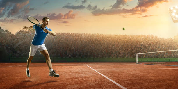 istock Tennis: Male sportsman in action 664771766