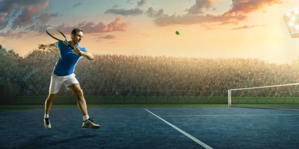 istock Tennis: Male sportsman in action 664771768