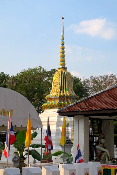 istock small golden Pagoda at a temple in Thailand 664771874