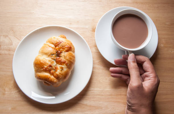 istock sausage roll and chocolate milk 664773008