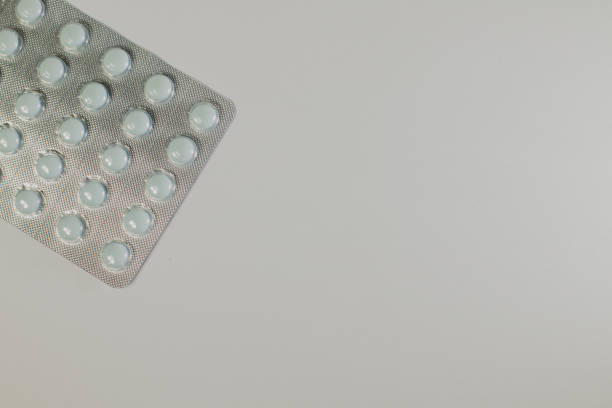 istock Medicines on a gray background of a different color 664789478