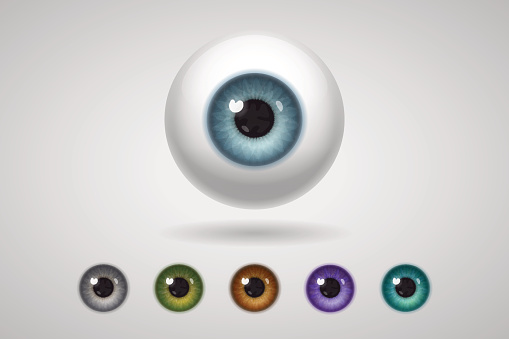Eyeball and colored irises