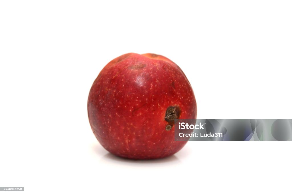 Red rotten apple, natural color and texture. Red rotten apple, natural color and texture Bruise Stock Photo