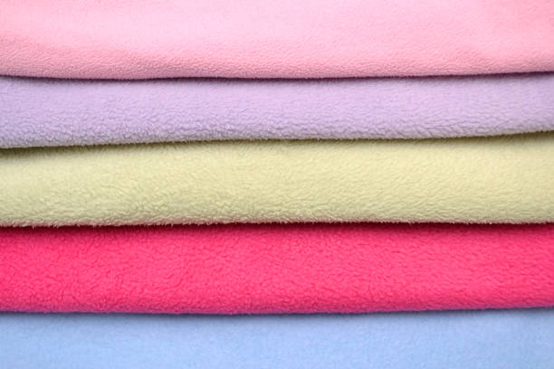 istock Colored fleece fabric background, pile fleece fabric. 664803432
