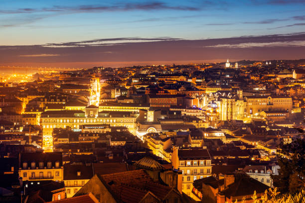 istock Panorama of Lisbon at sunset 664823702