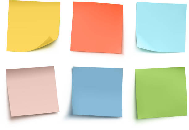 ilustrações de stock, clip art, desenhos animados e ícones de sticky notes - thumbtack bulletin board blue office supply