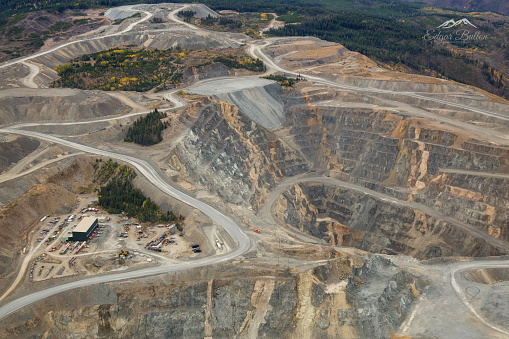 Aerial view of the mining facility.