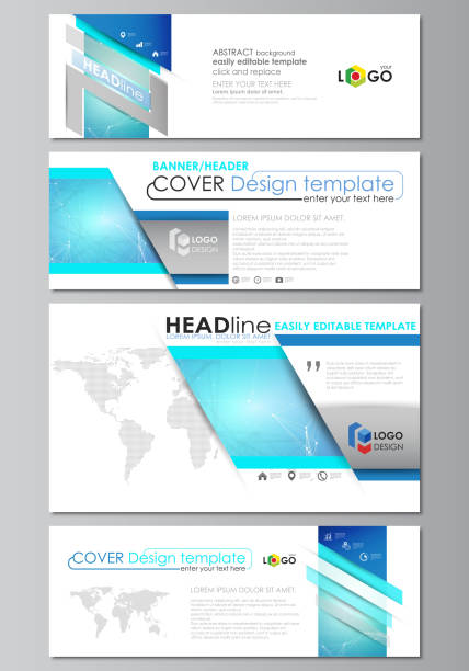 soziale medien und e-mail-header gesetzt, moderne banner. abstrakt design-vorlagen, vektor-layouts in gängigen größen. chemie-muster, molekülstruktur, medizinische dna-forschung. medizin-konzept - 16377 stock-grafiken, -clipart, -cartoons und -symbole