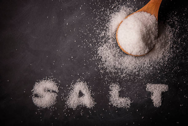 istock White salt in wooden spoon 664841332