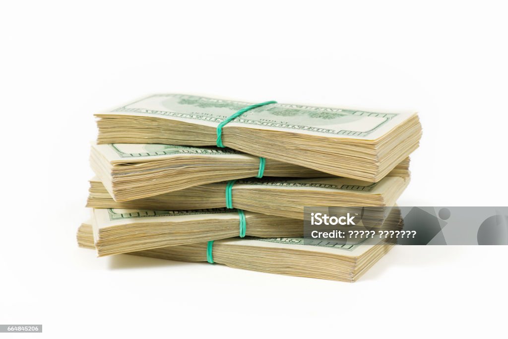 los cincuenta miles US dólares del montón con trazado de recorte - Foto de stock de Montón libre de derechos