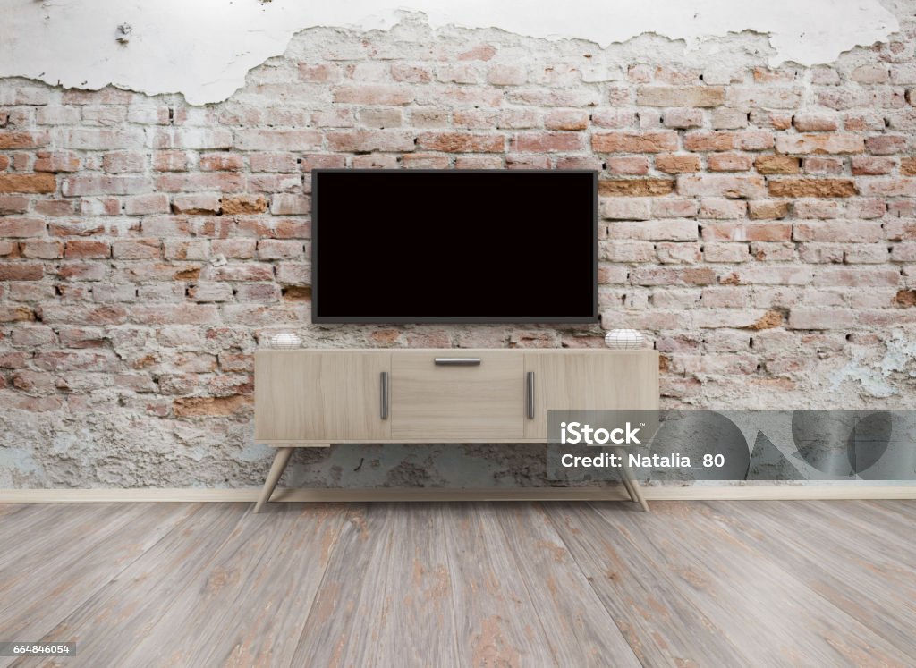 TV display 3d render Television Set Stock Photo