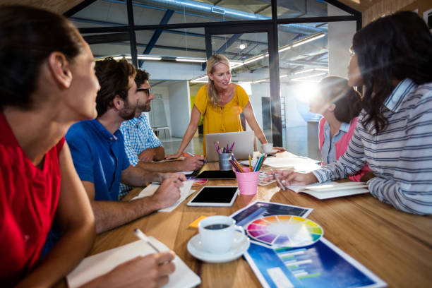 istock Casual business team having a meeting 664846094