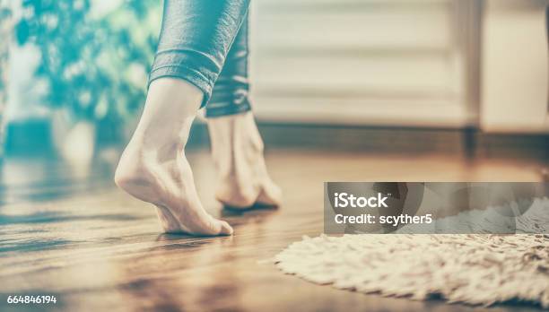 Warm Floor The Concept Of Floor Heating And Wooden Panels Stock Photo - Download Image Now