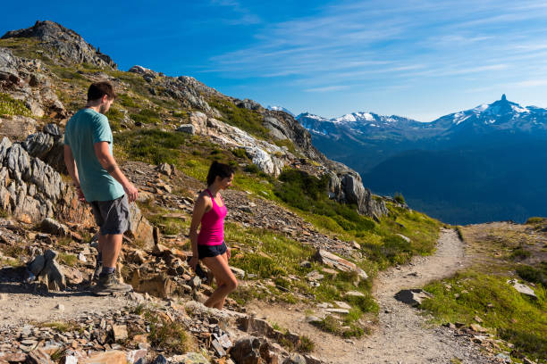 istock Couple on a stunning hike in the mountains 664846438