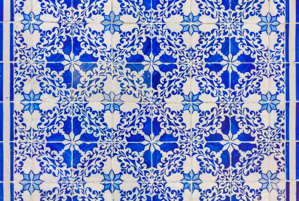 istock Typical Portuguese old ceramic wall tiles (Azulejos) 664848674
