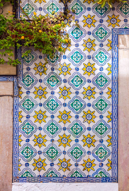 istock Typical Portuguese old ceramic wall tiles (Azulejos) 664848740