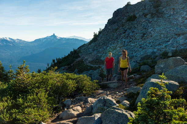 istock Couple on a stunning hike in the mountains 664848862