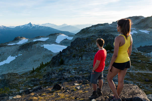 istock Couple on a stunning hike in the mountains 664849672