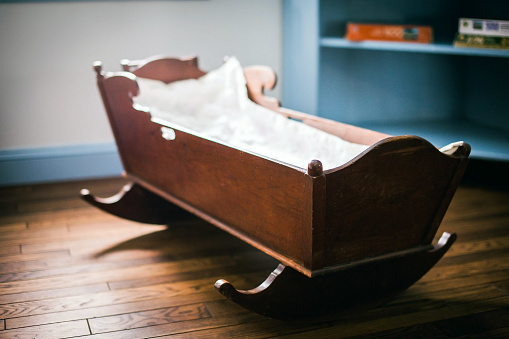 wooden vintage cradle