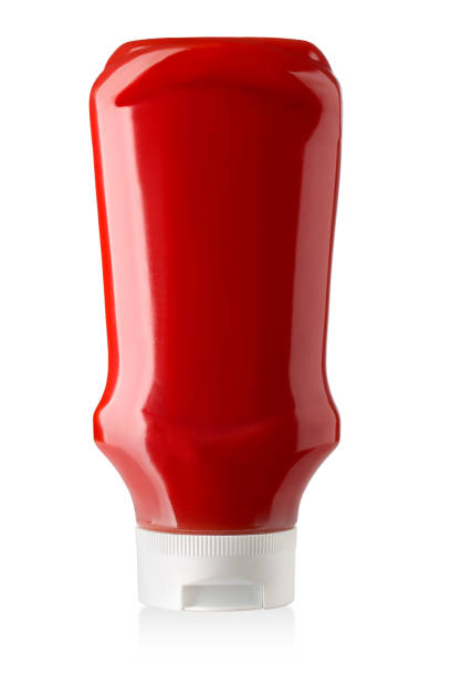 ein flasche mit ketchup isoliert - ketchup stock-fotos und bilder