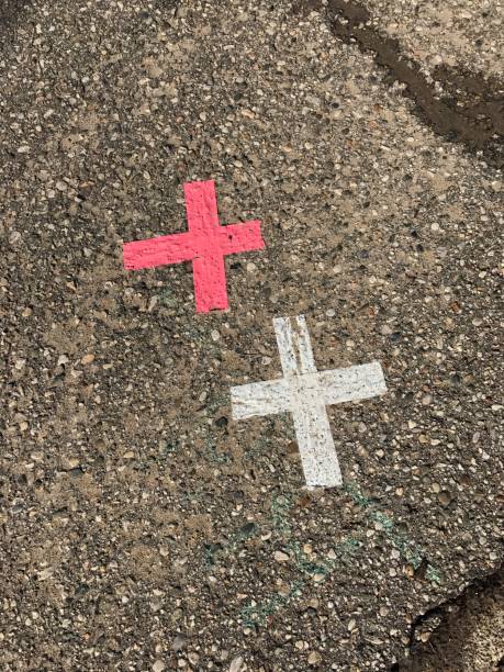 istock tape x's on the ground 664862236