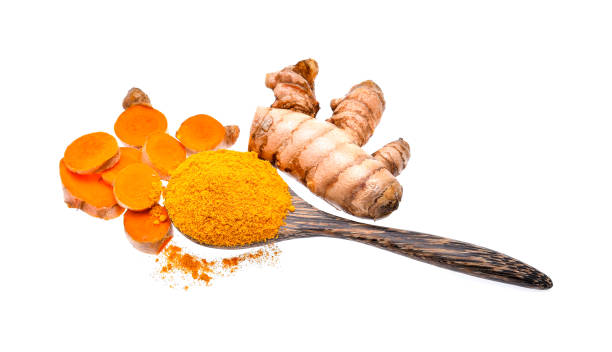 istock Turmeric powder isolated on white background 664874678