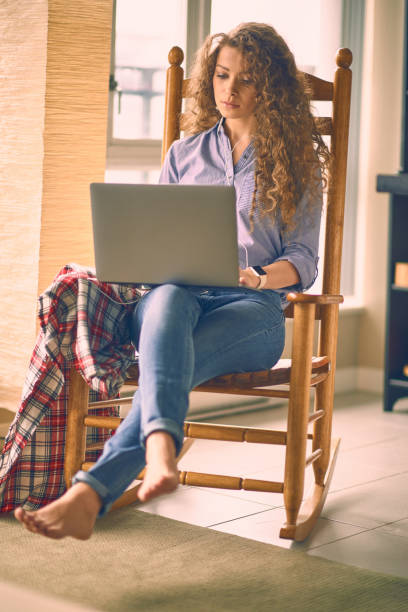 istock Young beautiful woman working at home 664876090
