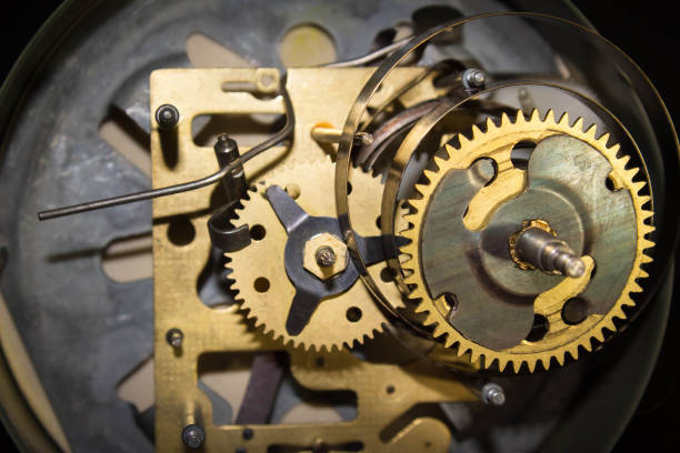 istock Macro shot of clockwork gears inside the watch 664889080