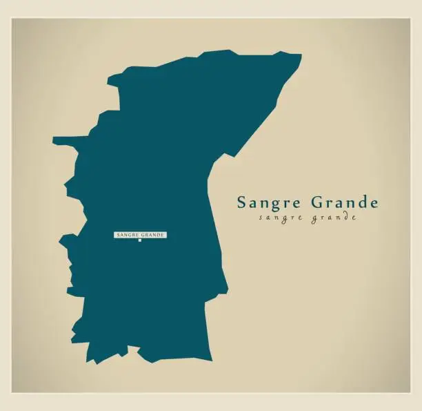 Vector illustration of Modern Map - Sangre Grande TT