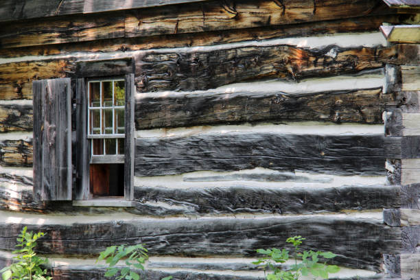 istock Window in a wood house 664907212