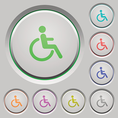 Disability Button Disability Push Buttons Stock Illustration - Download Image Now ...