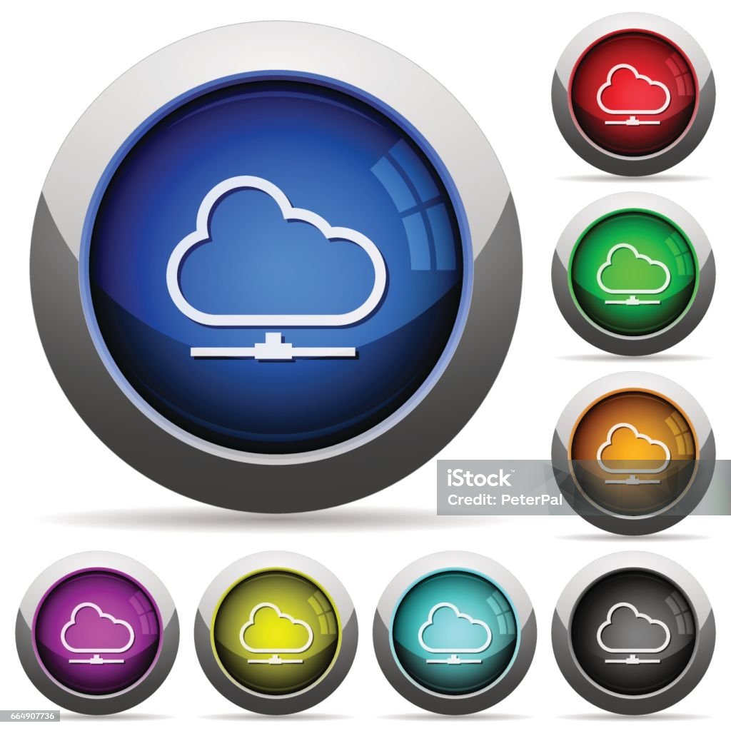 Cloud Switch Button Cloud Network Button Set Stock Illustration - Download Image Now ...
