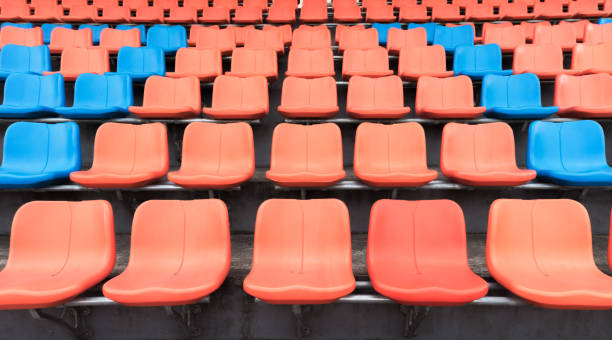 istock orange and blue plastic spectator seats, competition concept 664912198
