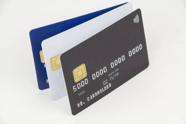 istock Three credit card as template for your design 664912346