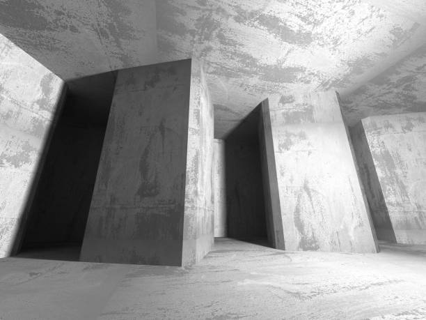 istock Dark empty room. Concrete rusty walls. Architecture background 664912430