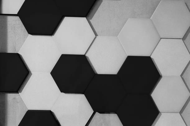 istock hexagon black silver heneycomb cell geometrical shape background texture technology abstract grid pattern futuristic wall creative net network 3d three dimension structure objects group 664923044