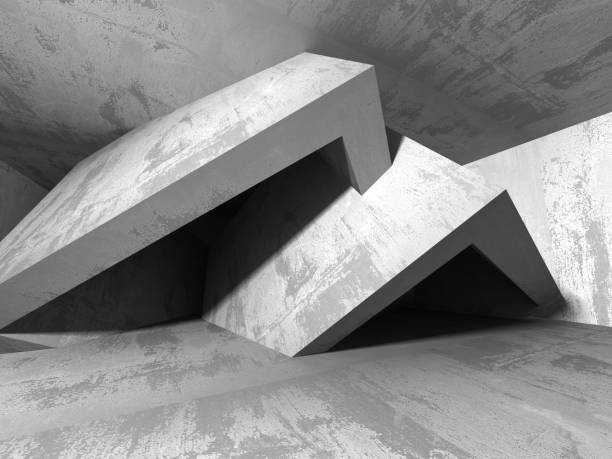 istock Dark basement empty room interior. Concrete walls 664927558