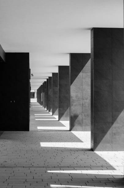 istock Pillars of the building in black and white 664931126