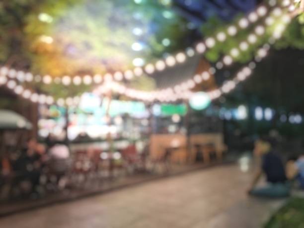 istock Blur bokeh light of retro restaurant 664940218