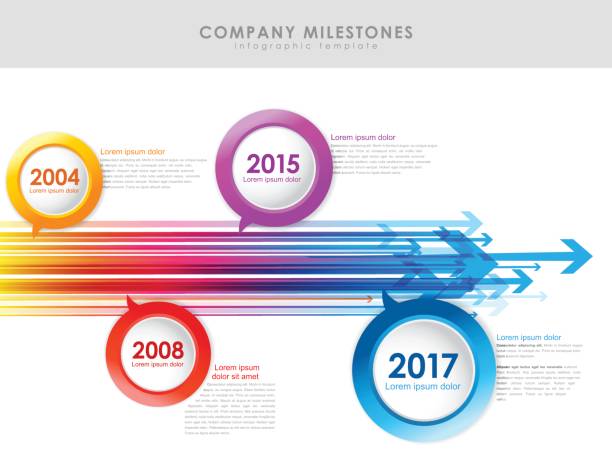 Infographic timeline template with colorful arrows. vector art illustration