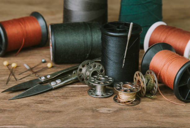istock Set reel of thread for sewing and needlework 664947180