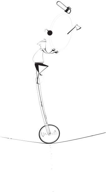 인쇄 - unicycle business riding balance stock illustrations