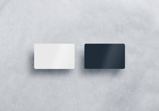 Two blank plastic business cards mockups set isolated