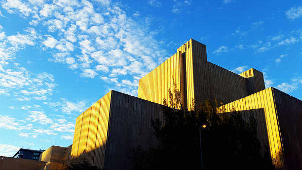 istock Exterior of a monolithic office building in Cubist style 664955242