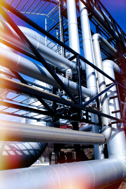 istock Steel pipelines and cables 664957826