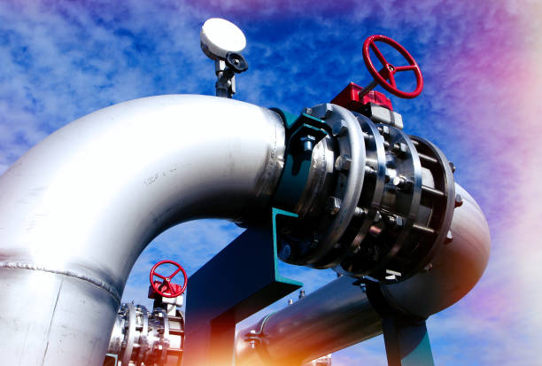 istock Steel pipelines and cables 664957828