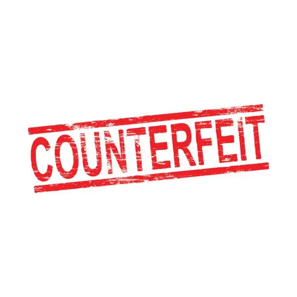 Vector illustration of Counterfeit Rubber Stamp